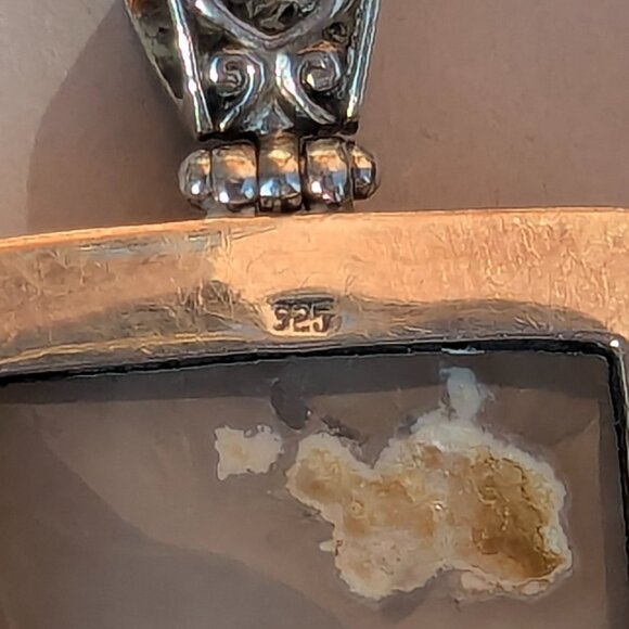 STERLING SILVER PENDANT WITH DRUZY QUARTZ STONE         NWT - Picture 7 of 7